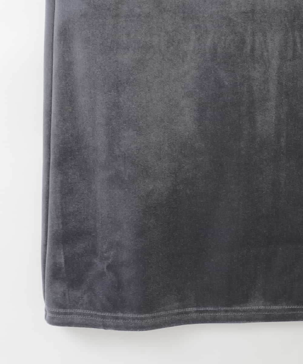 ZMHAE40150 al'aise modulation(アレーズモジュレーション) 光沢ベロアナロースカート グレー