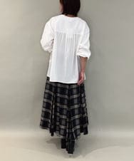 ZMHAE42140 al'aise modulation(アレーズモジュレーション) リブチェックフレアスカート ネイビー