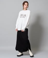 ZMHAH32128 al'aise modulation(アレーズモジュレーション) ロゴアクセントデザインスカート ブラック