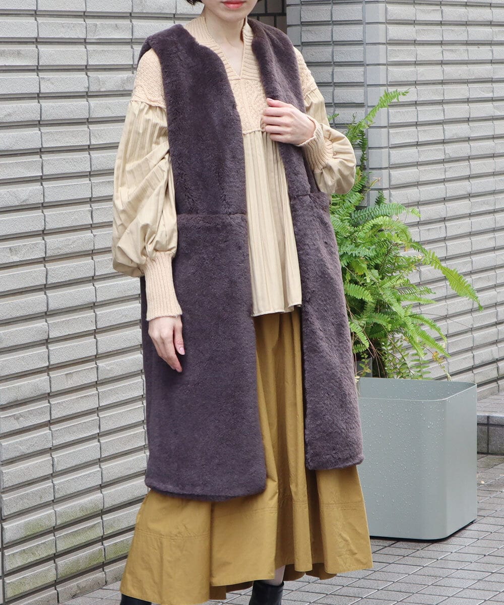 ZMHAT20138 al'aise modulation(アレーズモジュレーション) タックデザインスカート マスタード
