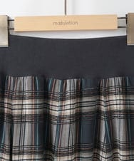 ZMHCE42140 al'aise modulation(アレーズモジュレーション) リブチェックフレアスカート ネイビー