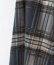 ZMHCE42140 al'aise modulation(アレーズモジュレーション) リブチェックフレアスカート ネイビー