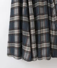 ZMHCE42140 al'aise modulation(アレーズモジュレーション) リブチェックフレアスカート ネイビー