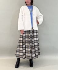 ZMHCE42140 al'aise modulation(アレーズモジュレーション) リブチェックフレアスカート ベージュ