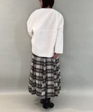 ZMHCE42140 al'aise modulation(アレーズモジュレーション) リブチェックフレアスカート ベージュ