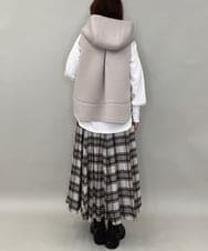 ZMHCE42140 al'aise modulation(アレーズモジュレーション) リブチェックフレアスカート ベージュ