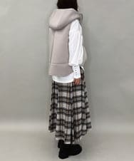 ZMHCE42140 al'aise modulation(アレーズモジュレーション) リブチェックフレアスカート ベージュ