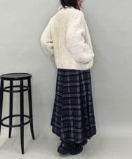 ZMHCE42140 al'aise modulation(アレーズモジュレーション) リブチェックフレアスカート ダークグレー