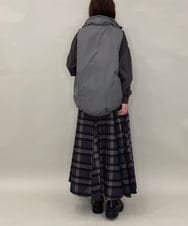 ZMHCE42140 al'aise modulation(アレーズモジュレーション) リブチェックフレアスカート ダークグレー