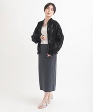 ZMHEB07138 al'aise modulation(アレーズモジュレーション) 【セットアップ対応】ジャージーニットナロースカート ダークグレー