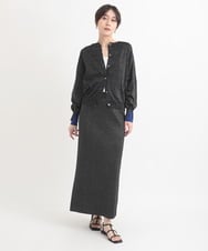 ZMHEB08098 al'aise modulation(アレーズモジュレーション) 【洗える・セットアップ対応】ラメニットナロースカート ブラック