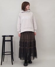 ZMHEE01130 al'aise modulation(アレーズモジュレーション) 光沢ベロアチュールレイヤードスカート ブラウン