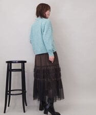 ZMHEE01130 al'aise modulation(アレーズモジュレーション) 光沢ベロアチュールレイヤードスカート ブラウン