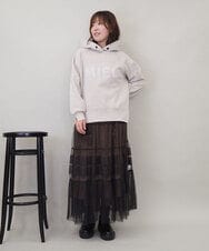 ZMHEE01130 al'aise modulation(アレーズモジュレーション) 光沢ベロアチュールレイヤードスカート ブラウン