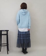 ZMHEE01130 al'aise modulation(アレーズモジュレーション) 光沢ベロアチュールレイヤードスカート ダークグレー