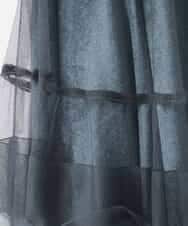 ZMHEE01130 al'aise modulation(アレーズモジュレーション) 光沢ベロアチュールレイヤードスカート ダークグレー