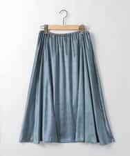 ZMHEE01130 al'aise modulation(アレーズモジュレーション) 光沢ベロアチュールレイヤードスカート ダークグレー