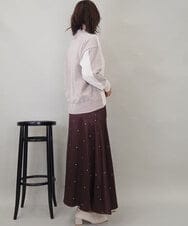 ZMHEE02158 al'aise modulation(アレーズモジュレーション) ドットサテンフレアスカート ブラウン