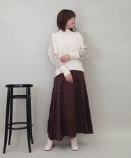 ZMHEE02158 al'aise modulation(アレーズモジュレーション) ドットサテンフレアスカート ブラウン