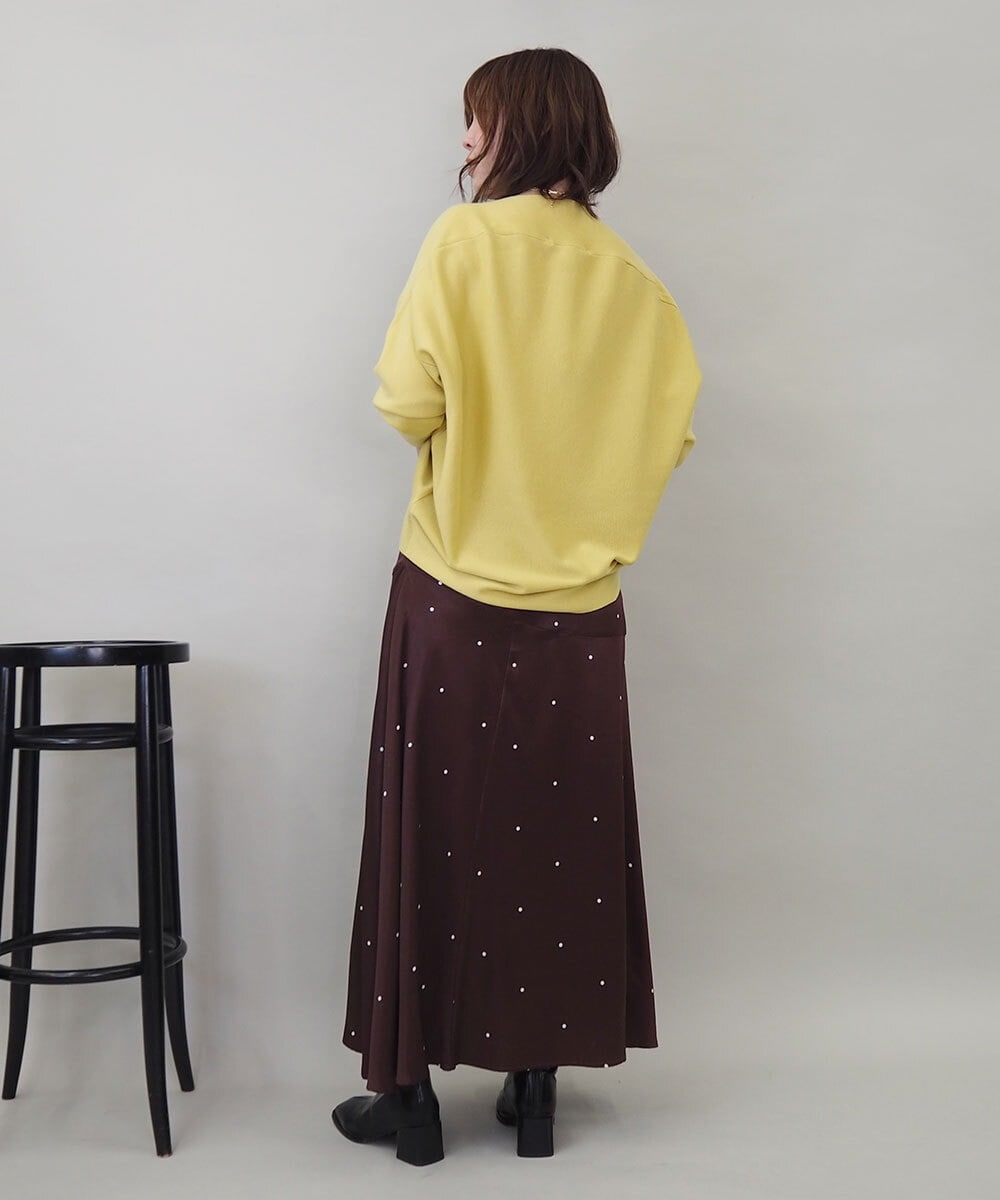 ZMHEE02158 al'aise modulation(アレーズモジュレーション) ドットサテンフレアスカート ブラウン