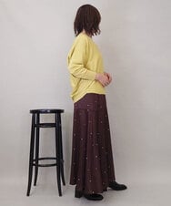 ZMHEE02158 al'aise modulation(アレーズモジュレーション) ドットサテンフレアスカート ブラウン