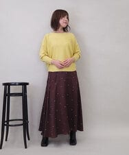 ZMHEE02158 al'aise modulation(アレーズモジュレーション) ドットサテンフレアスカート ブラウン