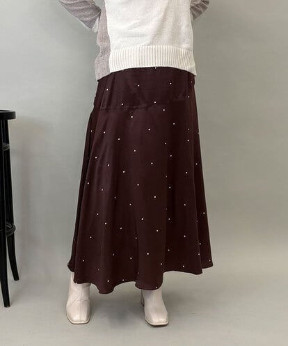 ZMHEE02158 al'aise modulation ドットサテンフレアスカート