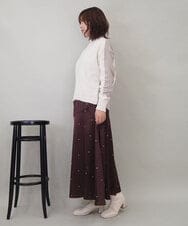 ZMHEE02158 al'aise modulation(アレーズモジュレーション) ドットサテンフレアスカート ブラウン