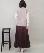 ZMHEE02158 al'aise modulation(アレーズモジュレーション) ドットサテンフレアスカート ブラウン