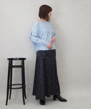 ZMHEE02158 al'aise modulation(アレーズモジュレーション) ドットサテンフレアスカート ブラック