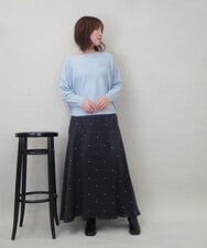 ZMHEE02158 al'aise modulation(アレーズモジュレーション) ドットサテンフレアスカート ブラック