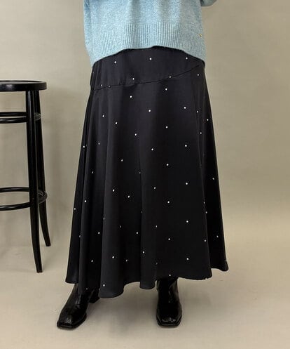 ZMHEE02158 al'aise modulation ドットサテンフレアスカート