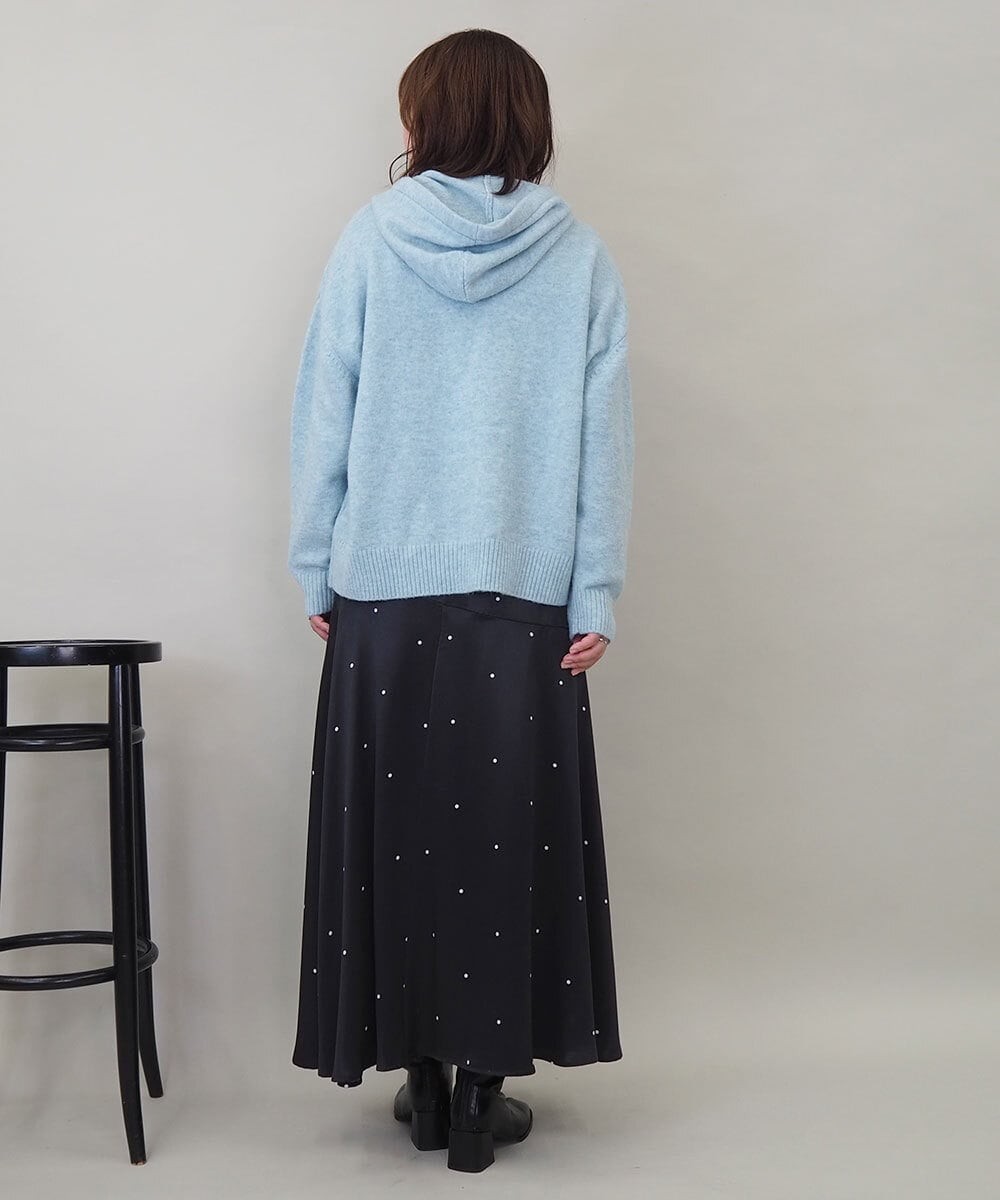 ZMHEE02158 al'aise modulation(アレーズモジュレーション) ドットサテンフレアスカート ブラック