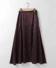 ZMHEE02158 al'aise modulation(アレーズモジュレーション) ドットサテンフレアスカート ブラウン