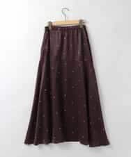ZMHEE02158 al'aise modulation(アレーズモジュレーション) ドットサテンフレアスカート ブラウン