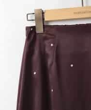 ZMHEE02158 al'aise modulation(アレーズモジュレーション) ドットサテンフレアスカート ブラウン