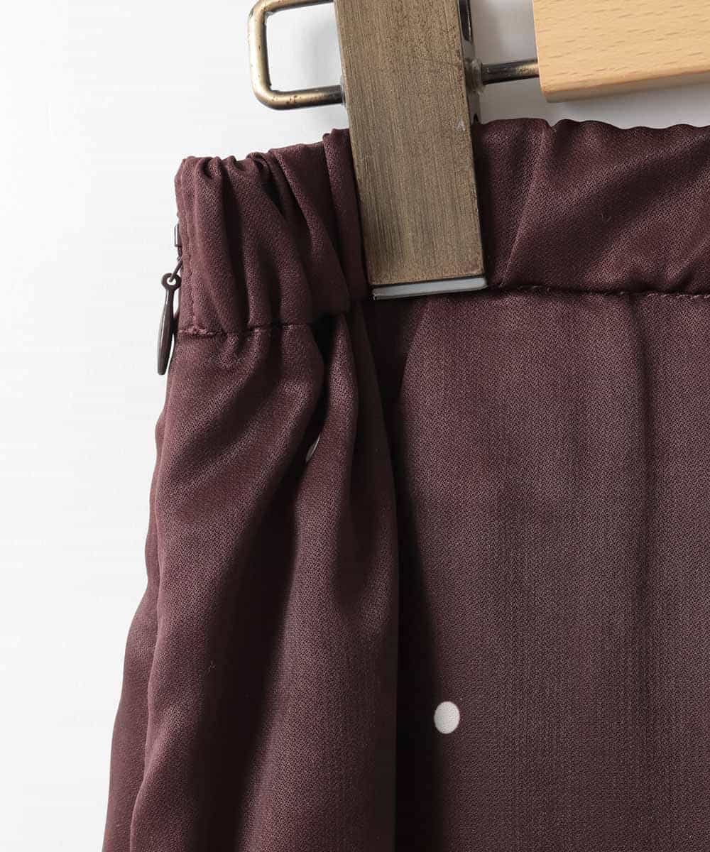 ZMHEE02158 al'aise modulation(アレーズモジュレーション) ドットサテンフレアスカート ブラウン