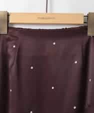 ZMHEE02158 al'aise modulation(アレーズモジュレーション) ドットサテンフレアスカート ブラウン