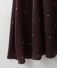 ZMHEE02158 al'aise modulation(アレーズモジュレーション) ドットサテンフレアスカート ブラウン