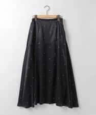ZMHEE02158 al'aise modulation(アレーズモジュレーション) ドットサテンフレアスカート ブラック
