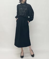 ZMHET05180 al'aise modulation(アレーズモジュレーション) 【日本製】バックアクセントツイードスカート ネイビー