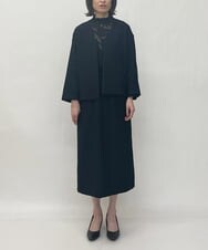 ZMHET05180 al'aise modulation(アレーズモジュレーション) 【日本製】バックアクセントツイードスカート ネイビー