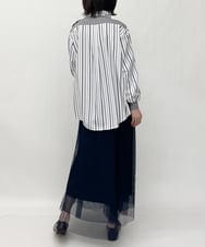 ZMHET08130 al'aise modulation(アレーズモジュレーション) メッシュデザインスカート ネイビー