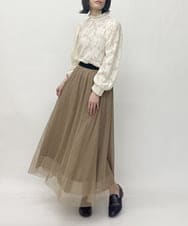 ZMHET08130 al'aise modulation(アレーズモジュレーション) メッシュデザインスカート ベージュ