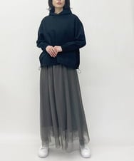 ZMHET08130 al'aise modulation(アレーズモジュレーション) メッシュデザインスカート グレー