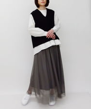 ZMHET08130 al'aise modulation(アレーズモジュレーション) メッシュデザインスカート グレー