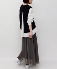 ZMHET08130 al'aise modulation(アレーズモジュレーション) メッシュデザインスカート グレー