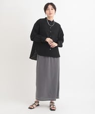 ZMHGB13090 al'aise modulation(アレーズモジュレーション) 【洗える・セットアップ対応】ステッチラインジャージースカート ダークグレー