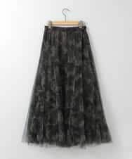 ZMHGE10139 al'aise modulation(アレーズモジュレーション) 【洗える】カモフラプリントチュールスカート カーキ