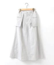 ZMHGE12099 al'aise modulation(アレーズモジュレーション) アウトポケットナイロンスカート ライトグレー